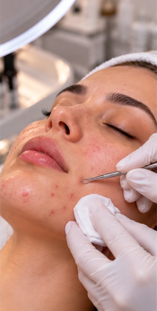Limpieza facial profunda de acné